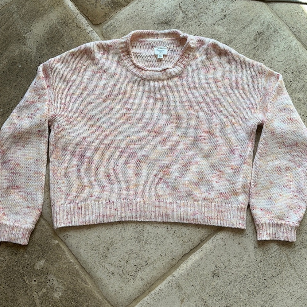 Sundown by Splendid 🔥 Crew Neck Oversized Cropped Sweater Sz XS